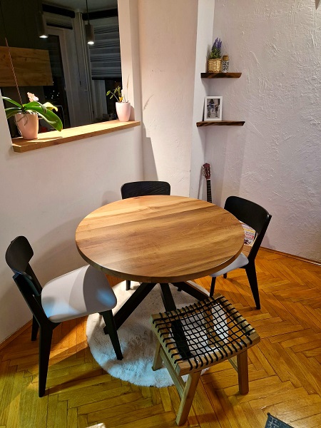 trpezarijski-sto-pareni-orah-kruzni-4 006. Trpezarijski sto - pareni orah - Slika 1