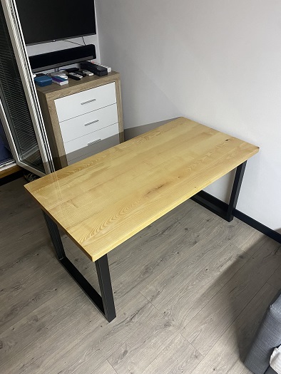 trpezarijski-sto-puno-drvo-masiv-jasen-epoxy-smola test - Slika 1